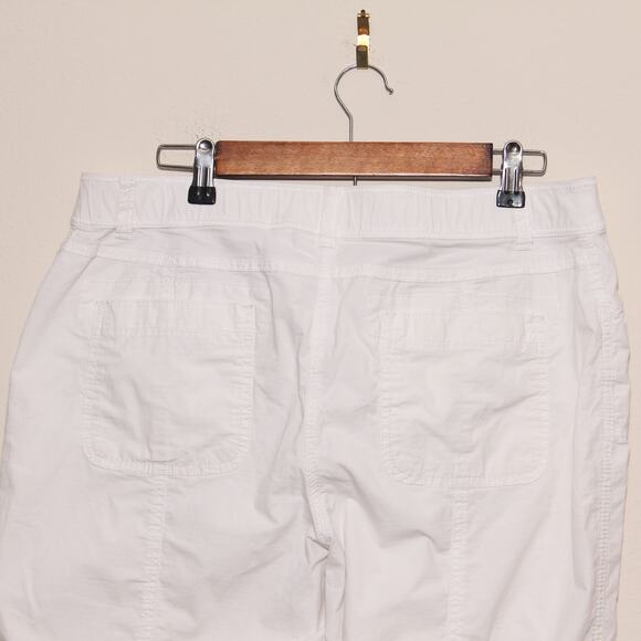 Chico's White Hiking Style pants Cropped Cotton Blend Size 2 (12) - Picture 6 of 8